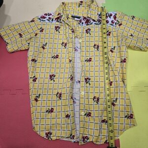 Vintage Signature by Jerell Cherry Print Plaid Button Up Shirt Size 8 Made in...